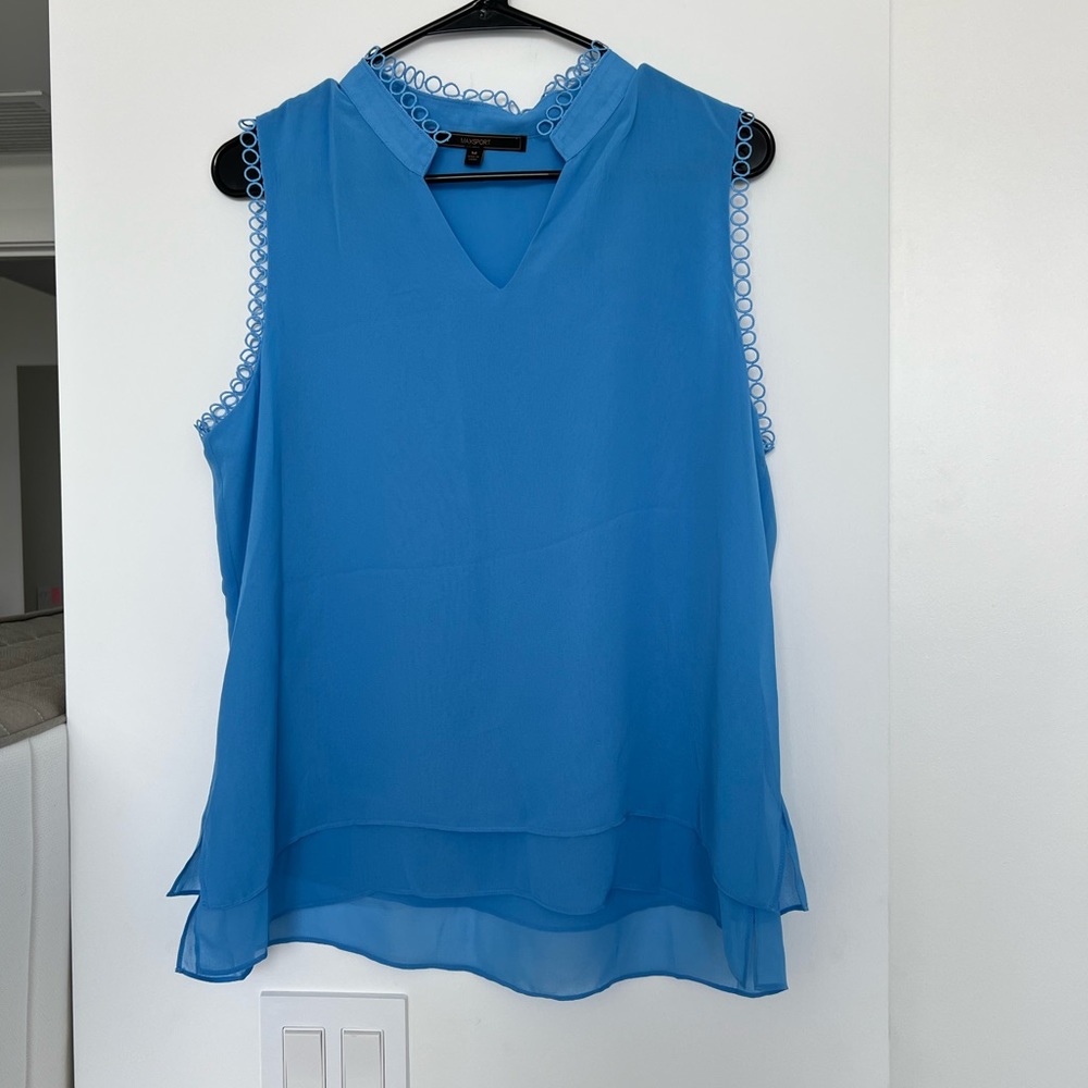 Maxsport Womens Hi-Low Sleeveless Top Blue